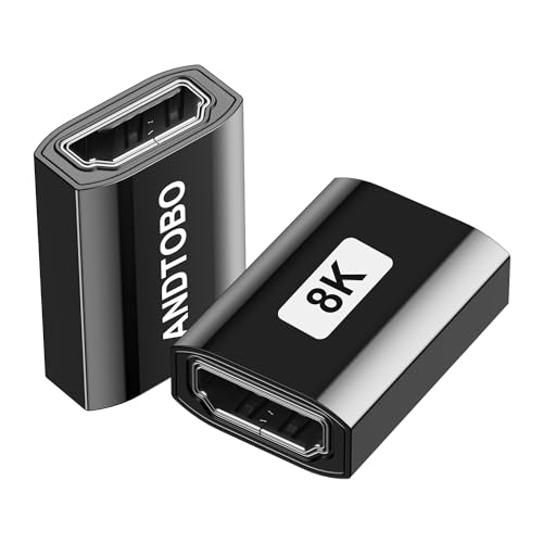 ANDTOBO HDMI Coupler 2 Pack,8K@60Hz HDMI 2.1 Female to Female Connector,HDMI Extension Adapter 3D...