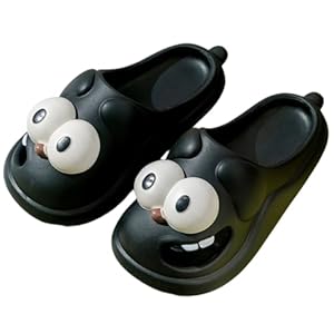 Women´s Cute Big Eyed Dog Slides, Anti-Slip Beach Pool Shower Shoes, Closed Toe Slide Sandals,with Cushioned Thick Sole,Funny EVA Sandals Indoor Outdoor