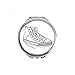 White Canvas Shoes Hand Painted Hand Compact Mirror Round Portable Pocket Glass
