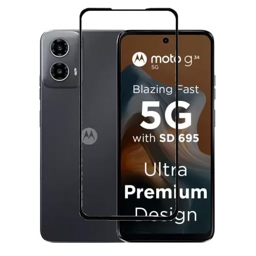 KMPERED® Tempered Glass | Motorola G34 5G| DuraGlass & Anti Explosion | Full Screen Coverage-Edge to Edge | 9H Hardness | With easy Installation Kit (Pack of 1) (B0CTGF9FV6) Amazon Price History, Amazon Price Tracker