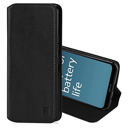 32nd Classic Series 2.0, Real Leather Book Wallet Flip Case Cover For Nokia C21 Plus, Real Leather Design With Card Slot