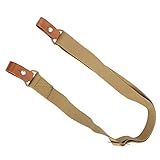 Vifemify Sangle de Cordon réglable pour Fusil de Chasse à 2 Points en Cuir de Vachette en Nylon Durable pour Les Tactiques de Plein air(Couleur de Boue)