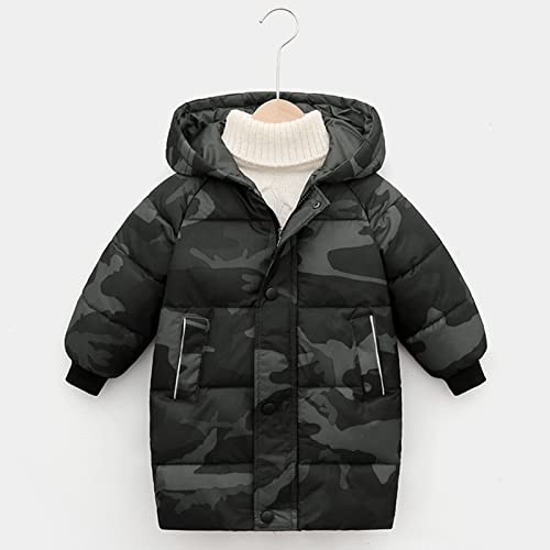 Toddler Boy Girl Camouflage Puffer Jacket Kids Thick Windproof Hooded Down Long Coat Casual Winter Windproof Outerwear3