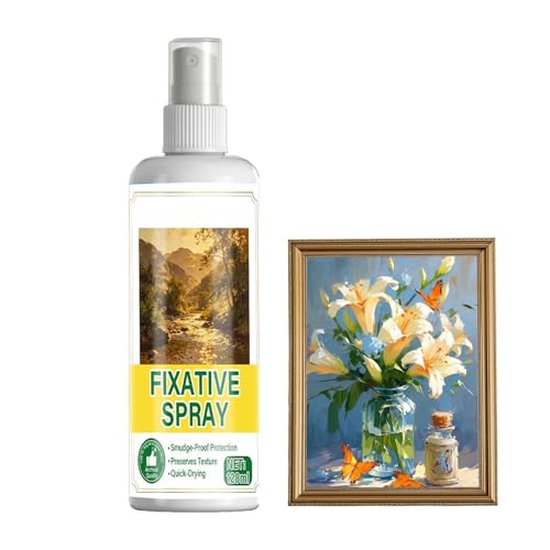 Fixative Spray,Pojemność 100 ml, Szybkoschnąca Powłoka Odporna na Rozmazywanie,Fixative do Rysunków Ołówkiem - do Malowania Rękodzieła Sztuki Tapet Akryli Gwaszu Węgla Olejów