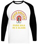 John Smith Pure Silk Glass Beer Camiseta De Béisbol Blanca Camiseta Unisex De Manga Negra