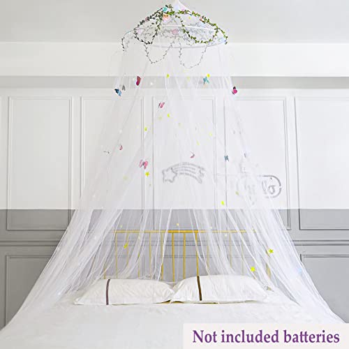 Image of FIOBEE Bed Canopy for Girls Room with LED Light Kids Toddler Bedroom Decor