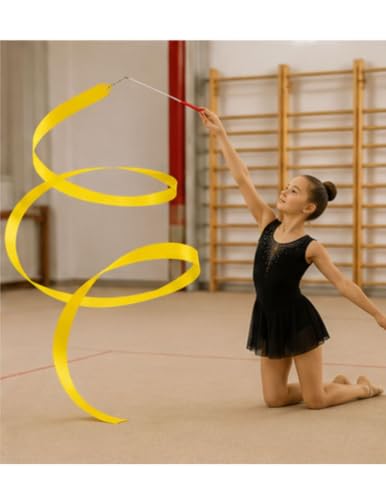 Image of BookMyCostume Gymnastic & Rhythmic Dance Ribbon Wand Collection - 2-Meter Ribbon Sticks - Ideal for School Sports Day & Gymnastic Training - Fancy Dress Costume Accessories for Kids, Teens & Adults