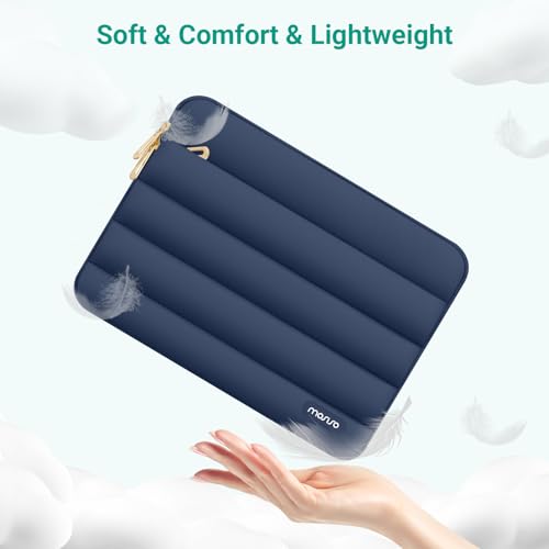 Image of MOSISO Laptop Case 16 inch, 15-15.6 inch Puffy Laptop Sleeve Compatible with MacBook Pro 16 M5 M4 M3 M2 M1, HP Dell ASUS Acer Toshiba Lenovo, Polyester Horizontal Bag with Small Case, Midnight Blue