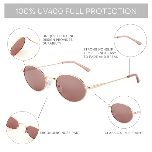 Image of ZENOTTIC Oval Retro Sunglasses for Women Men UV400 Polarized Glasses Unisex Vintage Style Classic Shades