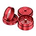 Premium Grinder Sdentato Hollywood | Sdentato | Alluminio in qualità aerospaziale | 4 parti | Mill (Mill) a fiori (Flower) | Include setaccio fine, scomparto per polline (Rosso) immagine