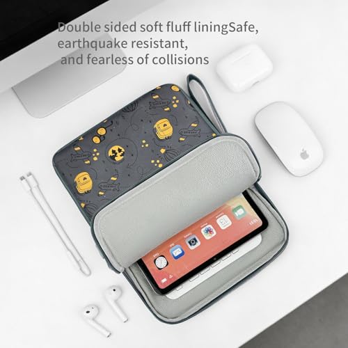 Image of MOCA Universal 7-8 Inch Tablet Sleeve Case, Polyester Protective Cover with Zipper and Wrist Strap, Compatible with Kindle, iPad mini, Samsung, Lenovo Tablets (Adventure Map, 7-8 inch)
