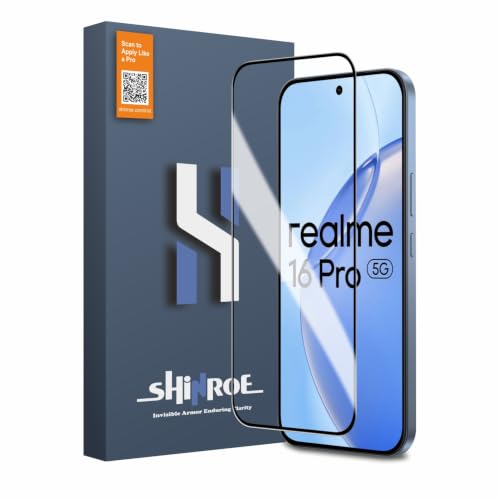Image of Tempered Glass for Realme 16 Pro - Military Grade 9H Screen Guard, Anti-Scratch, Shatterproof, Edge to Edge Full Coverage - Black Border