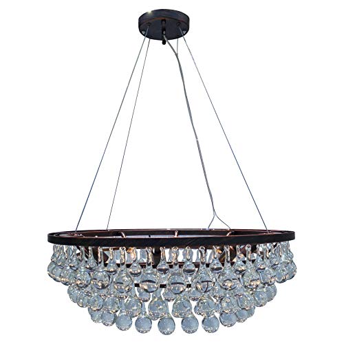 Celeste 8 Light Crystal Chandelier With Wires, Oil Rubbed Bronze #TOP1