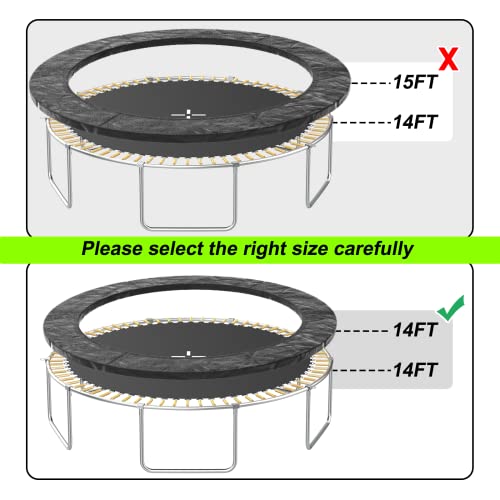 SKOK Trampoline Pad 14FT Trampoline Replacement Safety Pad Mat, No Holes for Pole, Waterproof Trampoline Accessories Spring Cover