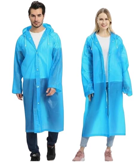 Unisex Rain Coat Hooded Full Sleeves Standard Length Outdoor Men, Women, Boys & Girls Rainwear Poncho Raincoat for Camping, Hiking & Travelling, Blue, 1 in good quality-image-14