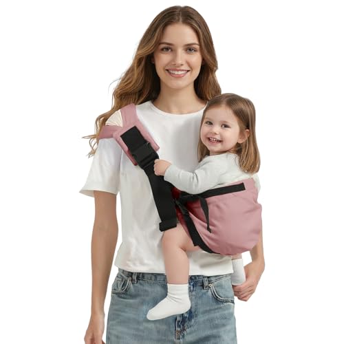 MISSWISDOM Toddler Sling Carrier, Adjustable Baby Carrier Sling 8-40 lbs, Lightweight Toddler Carrier Baby Sling Carrier, Toddler Hip Carriers One Size Fits All, Pink
