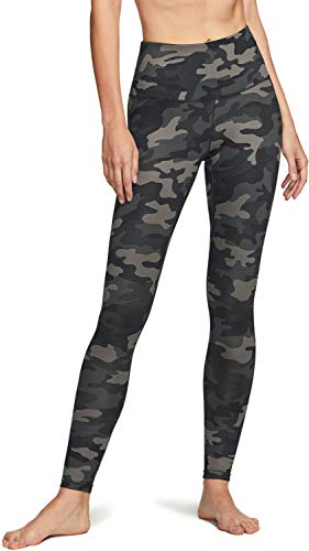 Calça feminina térmica de ioga TSLA, legging de cintura alta forrada com lã, calça de inverno para t