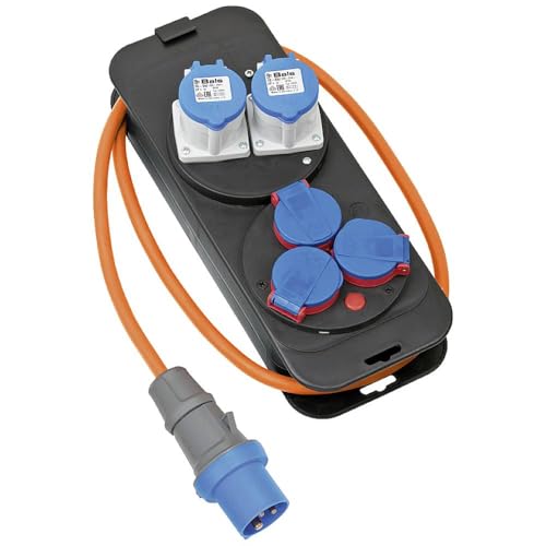 Brennenstuhl CEE 230V Camping Stromverteiler mit CEE-Stecker (2X CEE Steckdosen, 3X Schutzkontakt-Steckdosen, 1,5m H07RN-F 3G2,5 Kabel in orange, ideal für Campingeinsatz, Made in Germany)