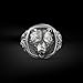 BySilverStone - Sterling Silver Grizzly Bear Chunky Square Signet Ring, Bold Biker Animal Band for Women and Men, Handmade Wildlife Statement Jewelry Gift