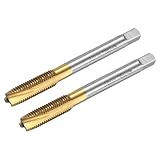 QUARKZMAN 2 Stück Maschine Gewindebohrer Spitze M8 x 1 Metrisch Spitzengewindeschneider HSS6542 Universelle und Hochwertige Gewindebohrer Titanbeschichtete Oberfläche