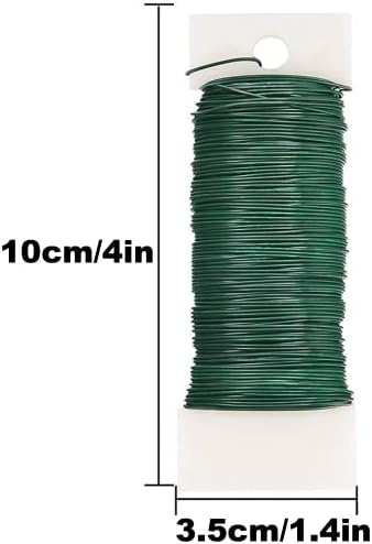 Florist Wire Green Craft Wire, 1Pcs Flexible Paddle Wire for DIY Crafts, Green Florists Wire on a Reel, Florist Wire Green Craft Wire for Spring Wreath Making Kit