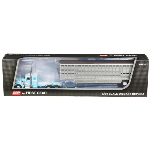 First Gear Peterbilt 351 1/64 con Trailer Livestock miniatura 6