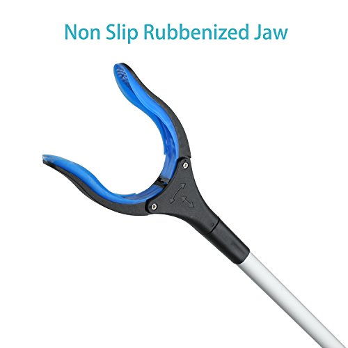 Reacher Grabber Tool, 32" Foldable Grabber Reacher for Elderly, Lightweight Extra Long Handy Trash Claw Grabber, Reaching Assist Tool for Trash Pick Up, Nabber, Litter Picker, Arm Extension (Blue2)