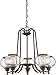 Quoizel TRG3005OZ Trilogy Glass Lantern Chandelier, 5-Light, 300 Watts, Old Bronze (22"H x 26"W)
