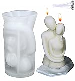 Body Candle Molds for Candle Making, MUAECH 3D Couple Hugging Body Art Candle Mould, Silicone Resin