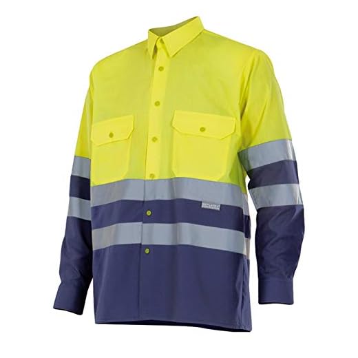 Camisa Bicolor Manga Larga Alta Visibilidad Sup Ama/Inf Marino 3Xl