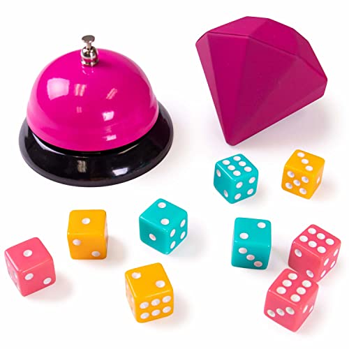 Bunco: A Very Social Game - 12-Player Party Dice Game Includes Dice, Scorecards, Pencils, Bell, & Squishy Traveling Jewel - Family Game Night Board Games, Party Supplies, & Fun Activities #TOP2
