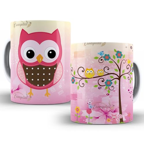 Caneca de Coruja Personalizada Presente para Professor Natal Pequena Caneca de Coruja Louça para Café