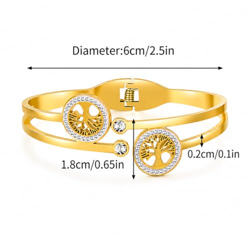 Image of Stylish Gold Plated Bangle for Women | Daily Use Stainless Steel Kada | Anti-Tarnish Waterproof Cuff | Multicolour Crystal Evil Eye | Daily Wear Bracelet For Womens | Premium Gift For Girl