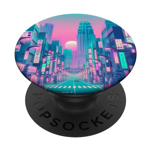Tokyo Street Japonés Retro Vaporwave Estética PopSockets PopGrip Intercambiable