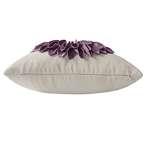 Oiseauvoler Decorative Throw Pillow Covers 18X18 Inches 3D Flower Cushion Cases Handmade Square Pillowcases For Couch Bed Living Room Home Decor Purple #TOP5