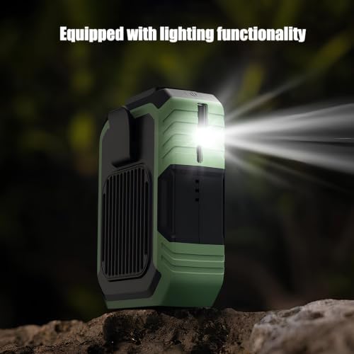 Ventilador de cuello portátil para evitar sofocos en viajes y camping con luz LED gris 7