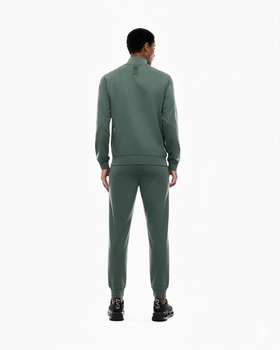 Emporio Armani EA7 Tuta Estiva da Uomo Core Identity in Cotone Garzato, 8NPV60