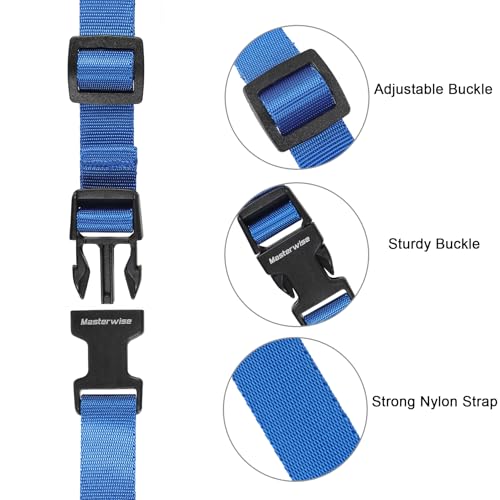 Image of Buckle Straps, Adjustable Nylon Straps, Blue 4 Pack (4'x0.75 inch) | Packing Strap Nylon Travel Belt Nylon Backpack Accessory with Buckle Clips for Suitcases, Packing, Travel, Hiking