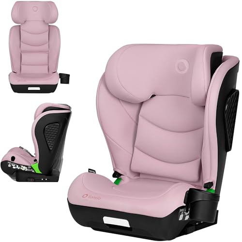 LIONELO Seggiolino Auto per Bambini NEAL I-SIZE Gruppo 2 3, da 100 a 150 cm Da circa 3 a 12 anni Montaggio ISOFIX o Cinture Poggiatesta regolabile Protezione laterale Braccioli, R129 (Rosa)