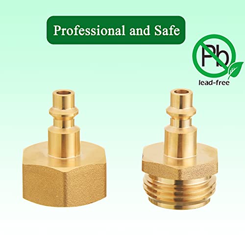 Winterize Rv Blowout Adapter 4 Pcs, Air Compressor 1/4" Quick Connect Plug To Ght 3/4" Garden Hose Faucet Blow Out Adapter Fitting For Winterize Sprinkler Systems, Boat, Camper And Travel Trailer #TOP4