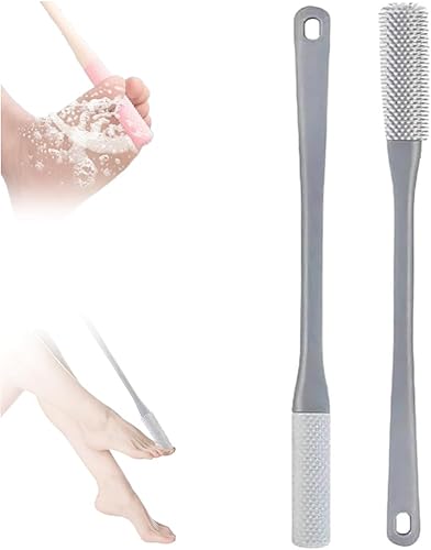 Cepillo de limpieza de dedos, limpiador de espacio de dedos de silicona de 15.7 pulgadas de largo para personas mayores, cepillo de goma suave