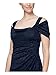 Alex Evenings Women's Long Cold Shoulder Dress (Petite and Regular Sizes), Dark Navy Glitter, 14