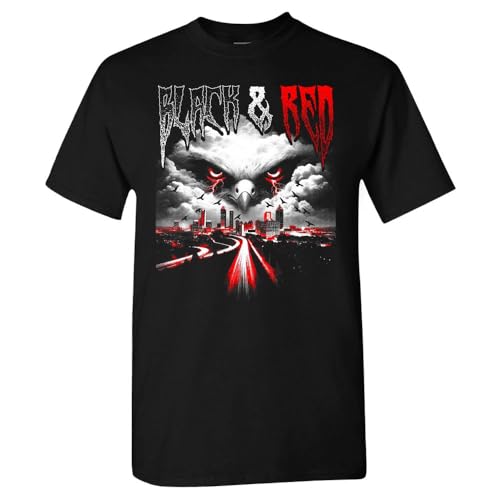 Xtreme Apparrel Black & Red Men's T-Shirt for Atlanta Football Fans (Black Shirt, XL)
