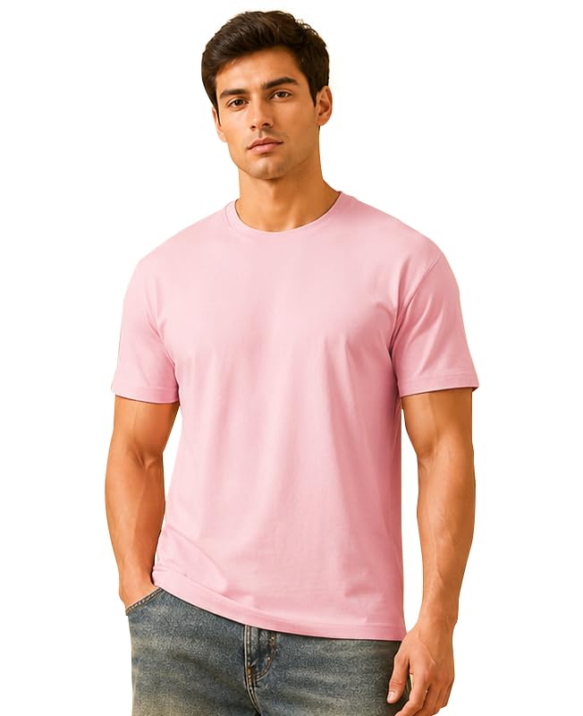 Image of Sleepynuts Men's Everyday Wear Crew Neck Regular Fit T-Shirt | Half Sleeve Solid Plain Casual T-Shirt for Men | Soft Breathable Fabric |