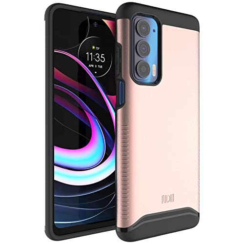 TUDIA DualShield Designed for Motorola Moto Edge 2021 Case/Motorola Edge 5G UW Verizon Case, [Merge] Shockproof Military Grade Heavy Duty Dual Layer Tough Slim Hard Protective Case (Rose Gold)