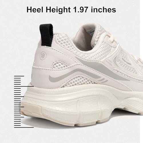 Image of BAASPLOA Women's Chunky Fashion Sneakers Casual Sports Shoes Mesh Breathable Athletic Gym Workout Tennis Shoe Platform Thick Walking Shoes