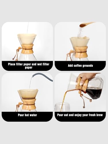 Image of The Gentleman Pour Over Coffee Maker | Glass V60 Coffee Dripper | Clasic Design | Use with Conical Filter Papers | Slow Manual Brew | Strong Smooth Flavour | Borosilicate Glass (Gulp - 800 ML)