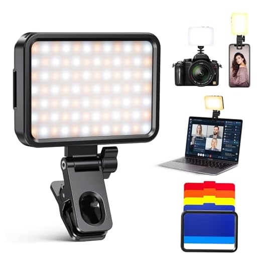 Coovee 84 Luz de vídeo LED, 3000-10000K 3 Modos de luz led portatil, luz Foco para movil con batería de 2000 Mah, CRI 95+, luz LED de videoconferencia para iPhone, iPad, computadora portátil, cámara