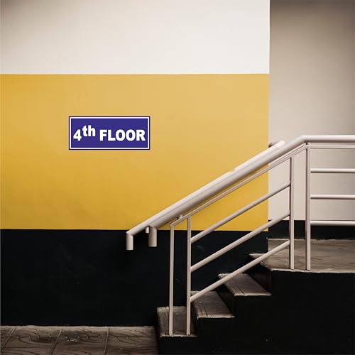 Image of ATTRACTSO - 4th Floor Sign Self Adhesive Laminated Sticker for Home, Office, Shop, Hospital, Hotel, Theatre, Restaurant - 12 inchx5 inch inch (Blue)