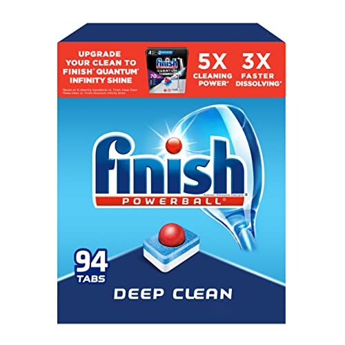 Comparison: Best Dishwashing Detergent For Hard Water 11 Finish - All in 1 - Dishwasher Detergent - Powerball - Dishwashing Tablets - Dish Tabs - Fresh Scent, 94 Count (Pack of 1) - Packaging May Vary